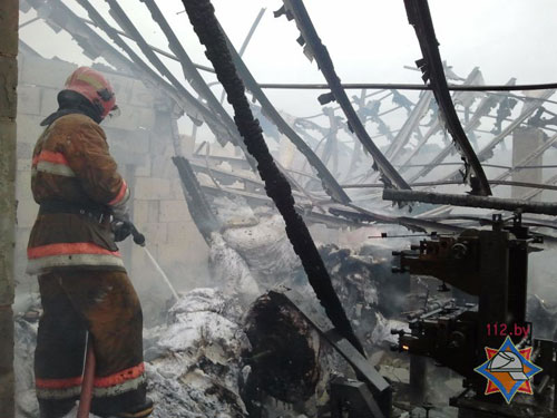 Пожар в цехе по производству туалетной бумаги (Кобринский район Брестской области, 2 км южнее д. Борисово) уничтожил 19 тонн готовой продукции