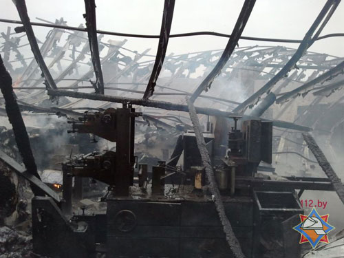 Пожар в цехе по производству туалетной бумаги (Кобринский район Брестской области, 2 км южнее д. Борисово) уничтожил 19 тонн готовой продукции