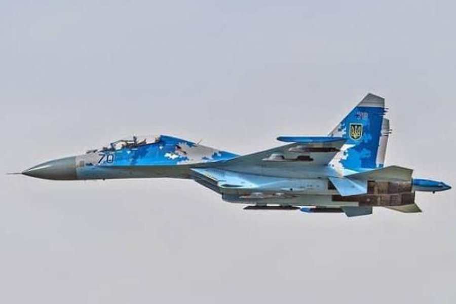 Появилось видео с места падения Су-27 во время учений в Украине