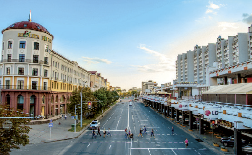Minsk’s Nemiga Street: previously, a river with the same name was running here
