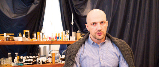 Perfumer Vlad Rekunov in the studio where aromas are born
