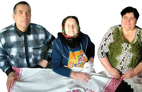Domna Łaszkowa z córką Leną i zięciem Iwanem