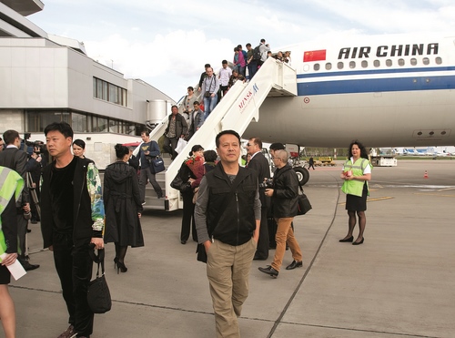 Passengers of Beijing flight at Minsk airport